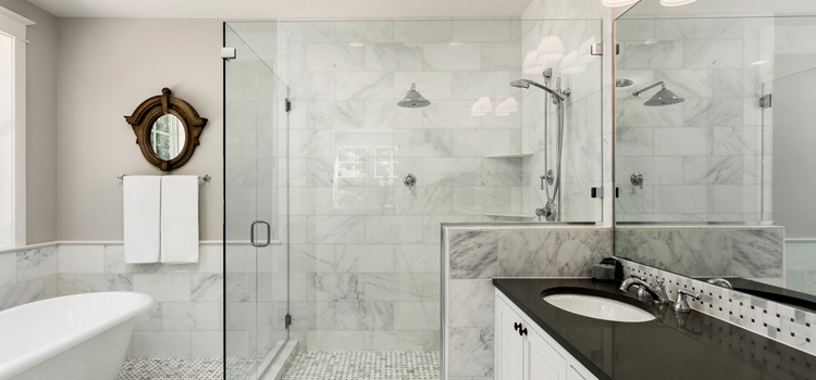 bathroom shower door installation in Corona